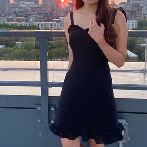 Black bow tied mini dress